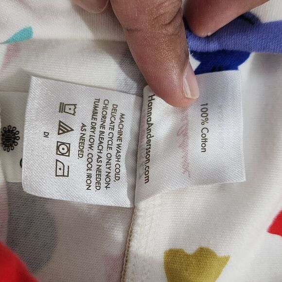 Girls Candy Wrapper Colorful Cotton Turtleneck Hanna Andersson Dress Size 6-7 - Picture 7 of 7